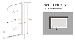 Duschwand "Wellness" Duschwand Glas Badewanne kaufen, Duschtrennwand, Duschwand, Duschglaswand, Spritzschutz Badewanne Test