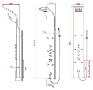Steelo von Glasdeals Duschpaneel - Duschsäule kaufen, Test, Glasdeals
