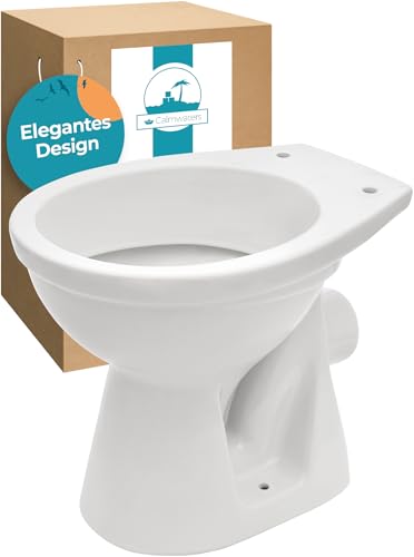 Calmwaters® Weißes Stand WC Universal als Tiefspüler, waagerechter Abgang, Toilette mit...