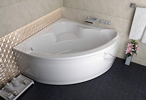 ECOLAM symmetrische Badewanne Eckbadewanne Standard Polimat Acryl weiß 120x120 cm + Schürze...