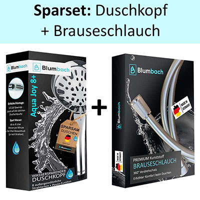 Blumbach Aqua Joy Duschkopf Set + Kunststoffschlauch 160
