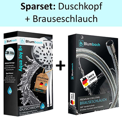Blumbach Aqua Joy Duschkopf Set + Metallbrauseschlauch 160